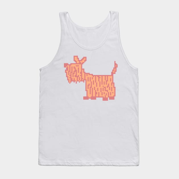 Pixelart Dog Peach Fuzz Pantone Color of the Year 2024 Tank Top by ellenhenryart